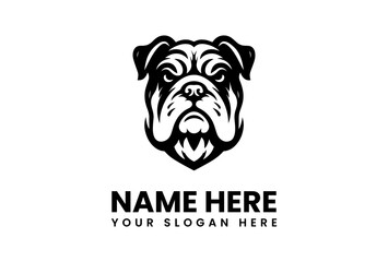 Bold Bulldog Logo Design in Monochrome Style.