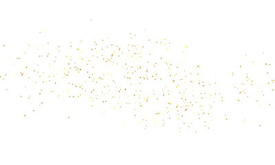 gold glitter round particles confetti. Luxury sparkling glitter dust falling isolated on transparent background. Falling magic glitter confetti, golden dust. Modern Design elements or decoration, PNG
