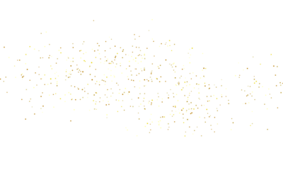gold glitter round particles confetti. Luxury sparkling glitter dust falling isolated on transparent background. Falling magic glitter confetti, golden dust. Modern Design elements or decoration, PNG
