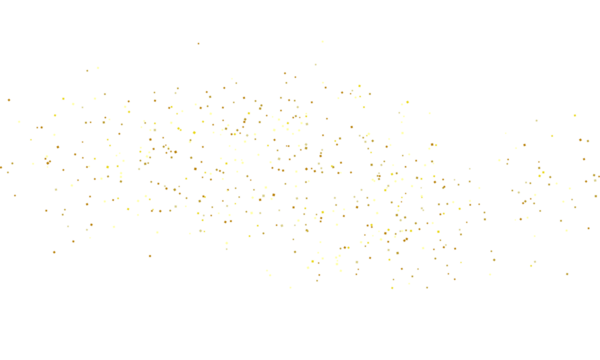 gold glitter round particles confetti. Luxury sparkling glitter dust falling isolated on transparent background. Falling magic glitter confetti, golden dust. Modern Design elements or decoration, PNG
