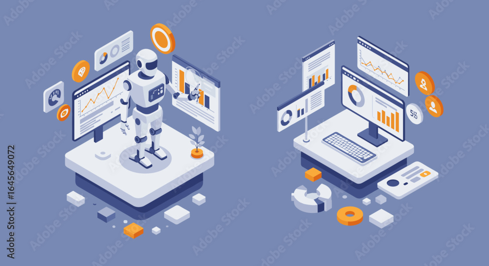Poster isometric robotics and data analysis in modern workspace design