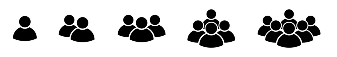 People group icon set. Person, team, group, teamwork, membership symbol user crowd. Transparent png and vector illustration.
