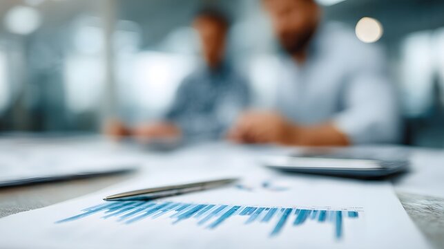 Finance professionals reviewing quarterly reports in the office