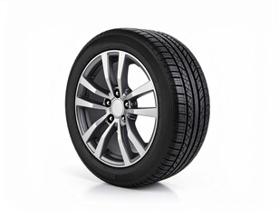 Obraz premium Close-up of a Brand New Car Tire with Detailed Tread Texture