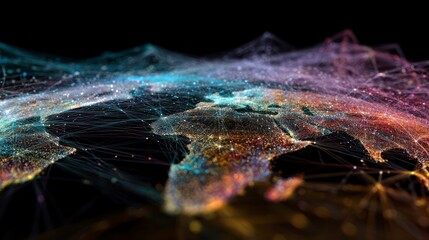 Abstract global network map visualization