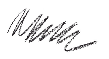 Black pencil hand writing strokes set on transparent background
