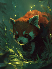 野生のレッサーパンダ