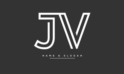 JV, VJ, J, V Abstract Letters Logo Monogram