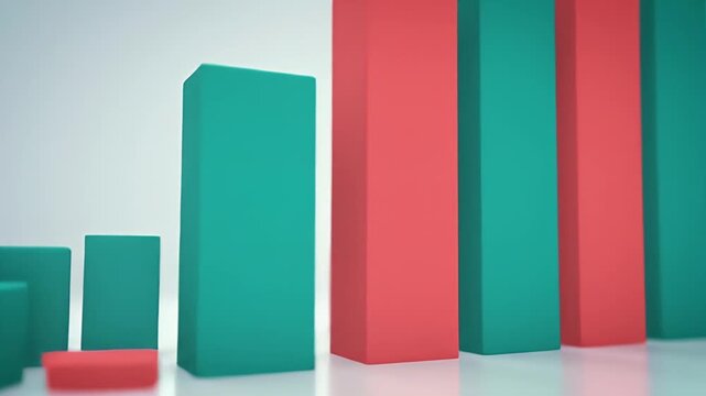3D Bar Graph Decline.