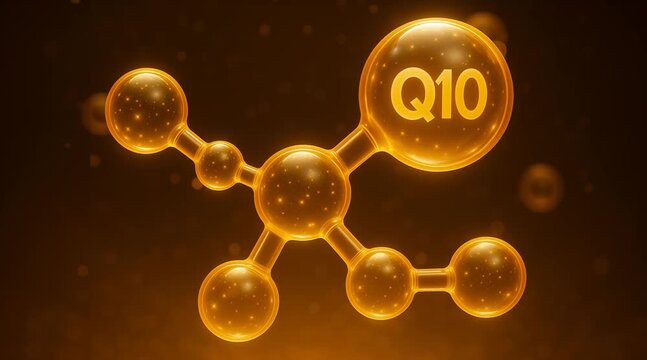 Q10 Molecule Structure &ndash; Horizontal Coenzyme Motion Graphic in UHD