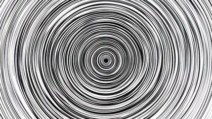 Fototapeta premium Hypnotic Circular Lines Forming an Abstract Tunnel Black and White Texture