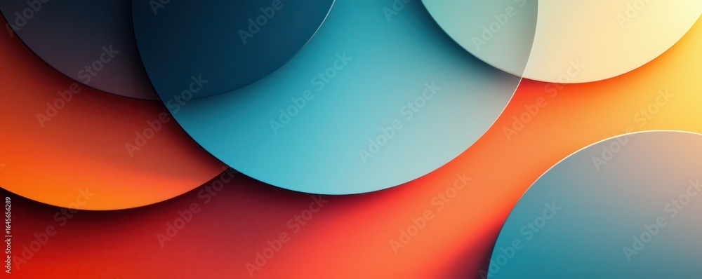 Poster vibrant abstract wallpaper with colorful geometric shapes and flowing lines creating a dynamic and l