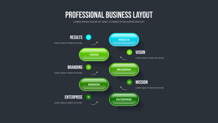 Visual Introduction Five Step Diagram Frame Template. Creative Profile Slideshow Layout Vector Illustration. Consulting Insight 5 Option Infographic Slide Design.