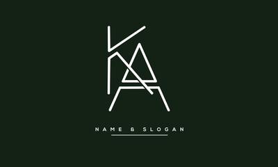 KA, AK, K, A Abstract Letters Logo Monogram