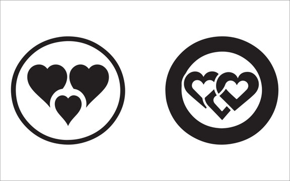  Heart Love Icon Romantic Symbol Silhouette for Valentine and Wedding Designs