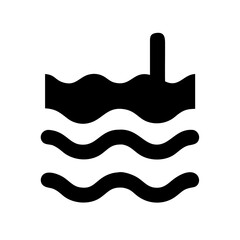 Illustration of water waves with a vertical element