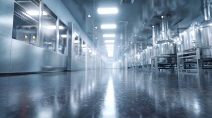 Obraz premium Phar eutical factory with clean room and sterile lighting