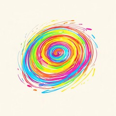 Rainbow Spiral Abstract Art: A vibrant explosion of color and energy