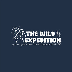 Adventure Badge Design. Vector Illustration emblem Vintage design for Tshirt, Outdoor fest, poster, Sticker, Adventure club