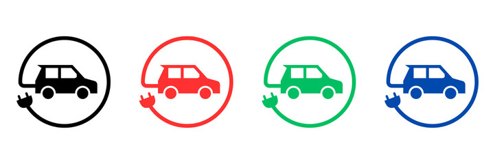 Set of eco-friendly icons, Electric cars set icons, eco friendly label, ecology icons, Electric changer  icons, green energy saving concept, set of energy saving icons 