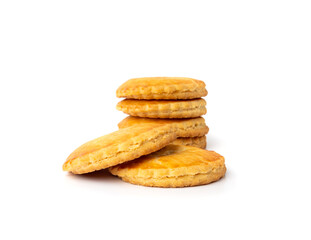 Netherlands traditional cookies isolated, Holland almond filled cake, Dutch marzipan pastry