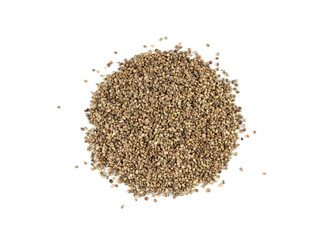 Hemp seeds, cannabis grains, marijuana kernels, oil hempseeds pile