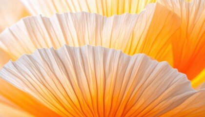 Floral Serenity: An abstract, close-up view of delicate flower petals, in warm, inviting tones of yellow, orange, and white.