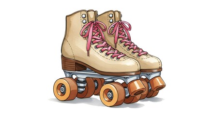 Retro Roller Skates Illustration