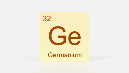 Germanium Element 3D Render - Periodic Table Box with Atomic Number 32, Scientific Education, Chemistry Classroom, Modern Science Poster, and Laboratory Wall Art