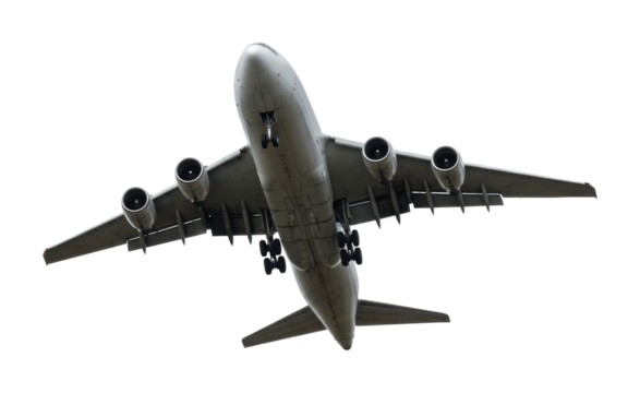 Aircraft taking off airport aerial clear sky aviation concept. Cut out png