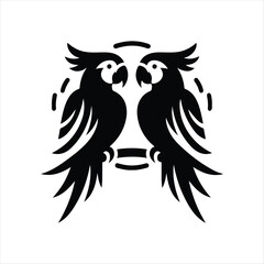 parrot  vector silhouette outline logo design illustration