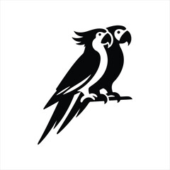 parrot  vector silhouette outline logo design illustration