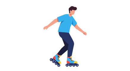 Energetic person rollerblading with dynamic movement for recreational fun or sports activity