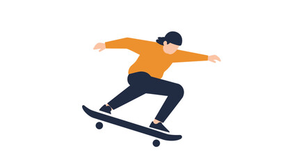 Obraz premium Dynamic skateboarder in action, illustrating freedom, motion, and urban lifestyle with bold style