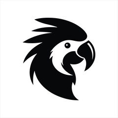 parrot  vector silhouette outline logo design illustration