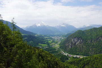 The view of Watzmann mountain from Laercher wand observing point, Berchtesgaden, Germany