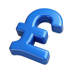 Obraz premium 3d blue pound sterling symbol