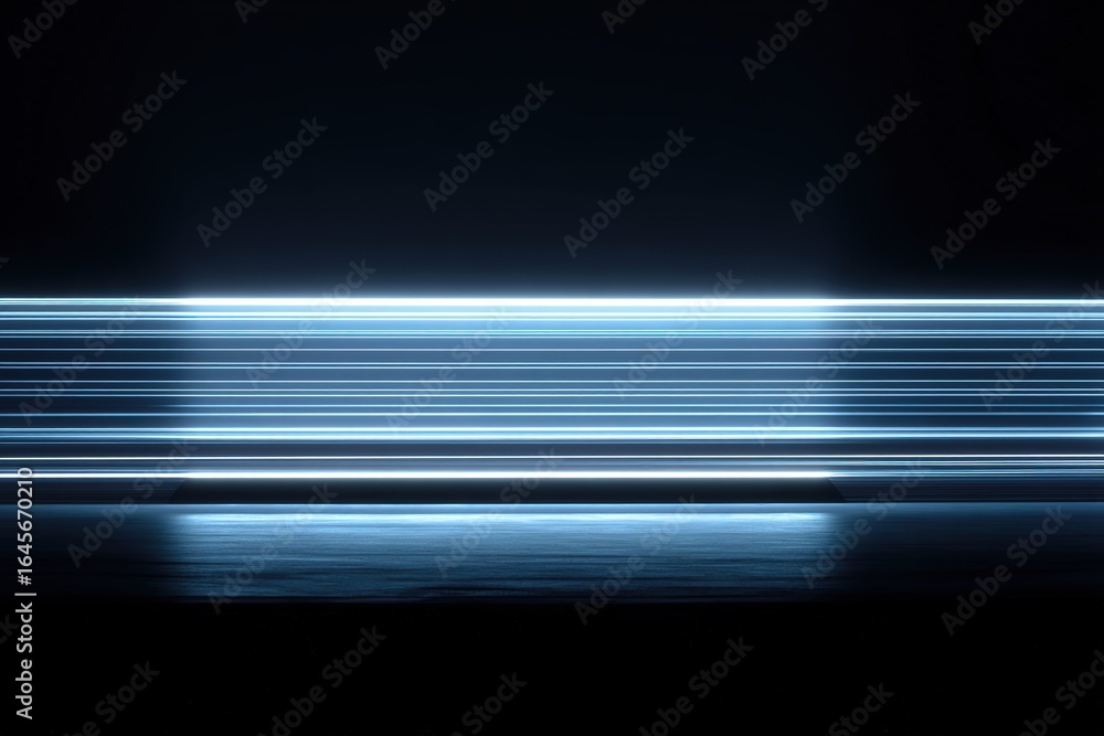 Poster dynamic light trails created by fast-moving objects at night in a dark environment