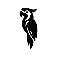 parrot  vector silhouette outline logo design illustration