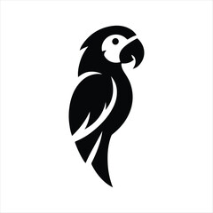 parrot  vector silhouette outline logo design illustration