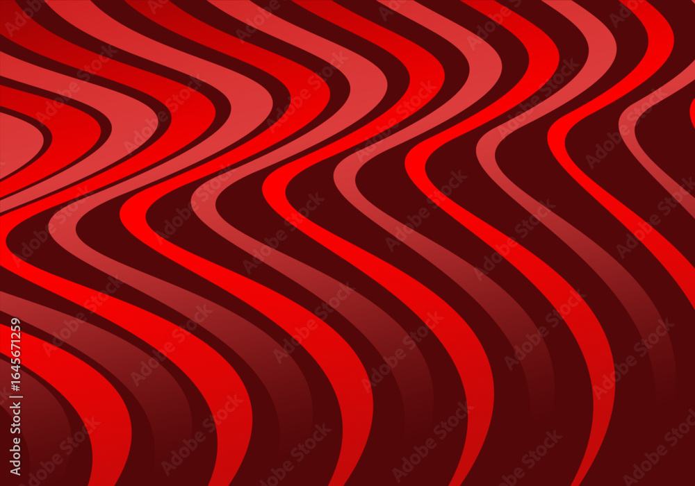 Poster abstract wavy red glowing geometric lines on red background. modern shiny gradient red futuristic pa