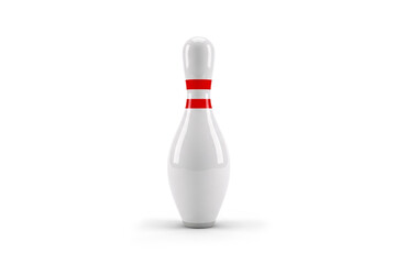 Standing Bowling Pins Isolated on White Background