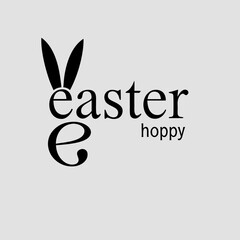 Obraz premium Easter greeting with bunny ears and elegant typography vector