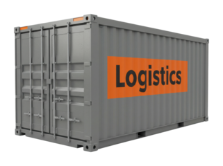 Logistics container handling process warehouse facility 3d model industrial environment side supply chain efficiency. Cut out png
