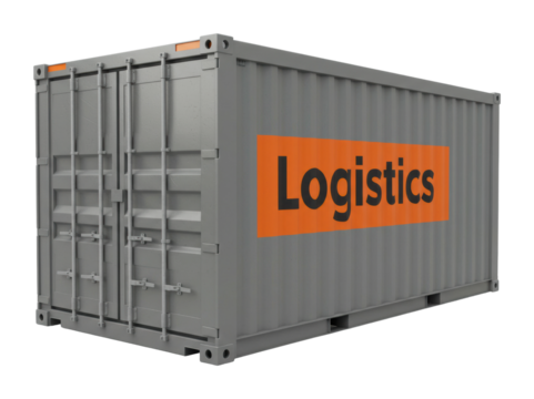Logistics container handling process warehouse facility 3d model industrial environment side supply chain efficiency. Cut out png