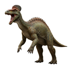 Obraz premium Dynamic spinosaurus action scene jurassic jungle digital vivid environment dramatic viewpoint prehistoric concept. Cut out png