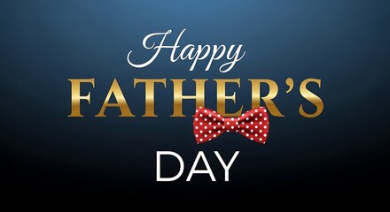 Obraz premium Gold fathers day message with red bow tie accents the festive greeting beautifully