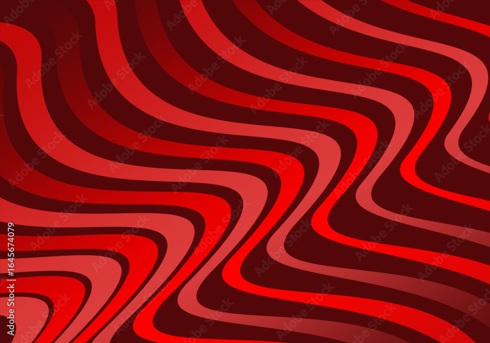 Poster abstract wavy red glowing geometric lines on red background. modern shiny gradient red futuristic pa