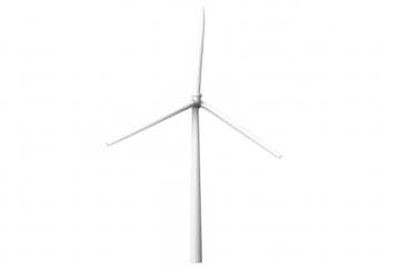 Renewable energy wind turbine on transparent background