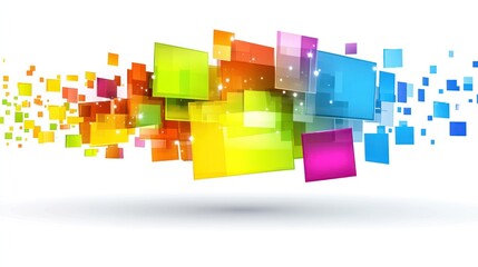 Vibrant abstract background featuring colorful squares for modern designs and presentations